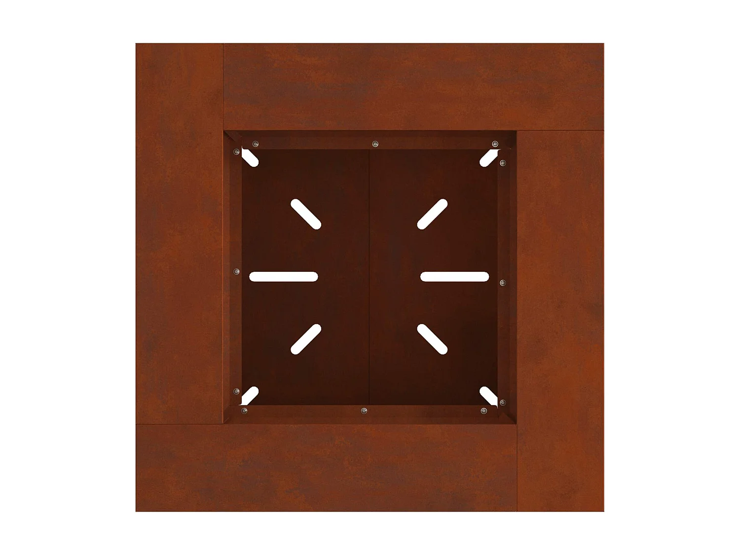 Foyer de cheminée Marron 60 x 60 x 50 cm Acier patiné