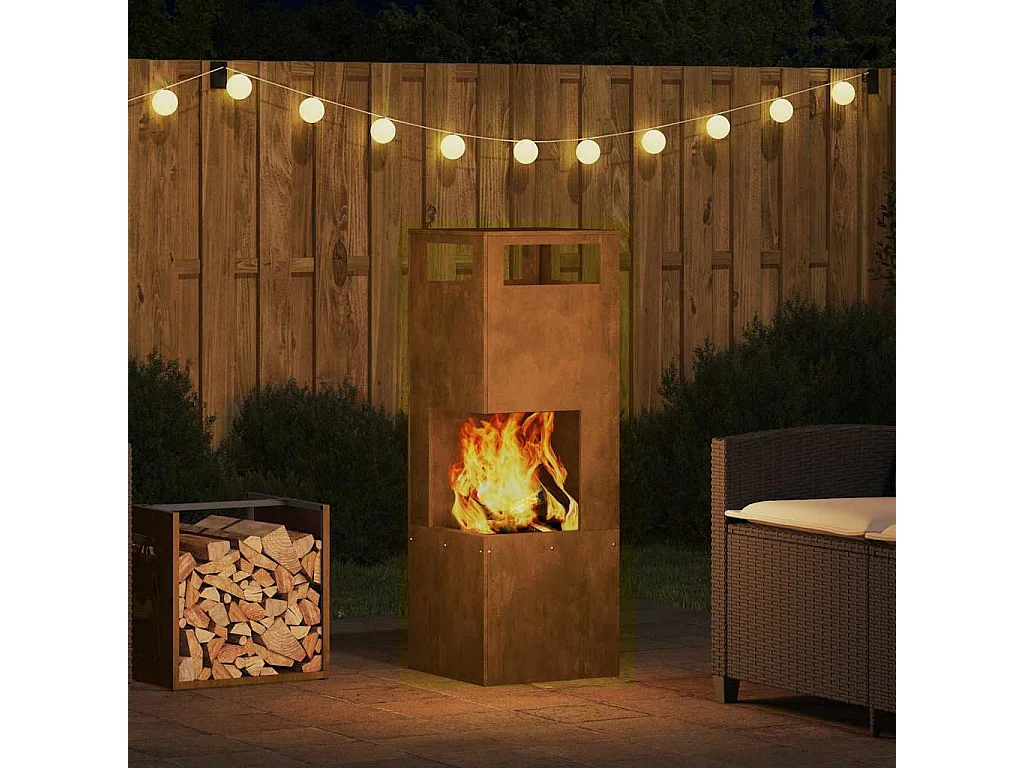 Braise Marron 35 x 35 x 100 cm Acier