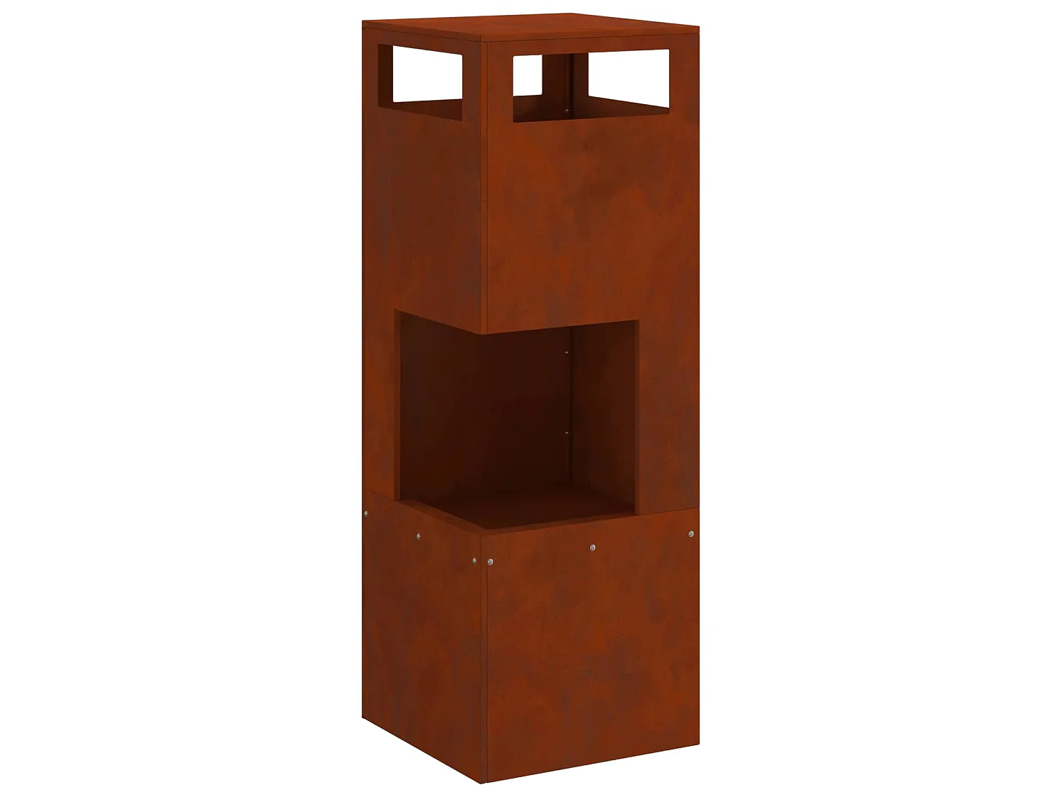Braise Marron 35 x 35 x 100 cm Acier patiné