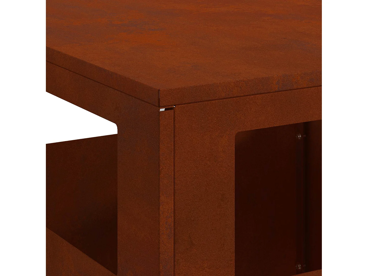 Braise Marron 35 x 35 x 100 cm Acier patiné