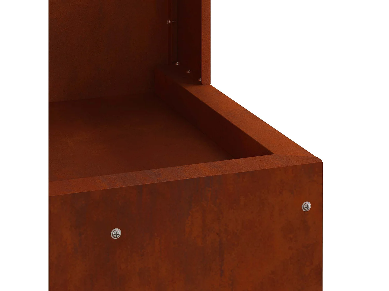 Braise Marron 35 x 35 x 100 cm Acier patiné
