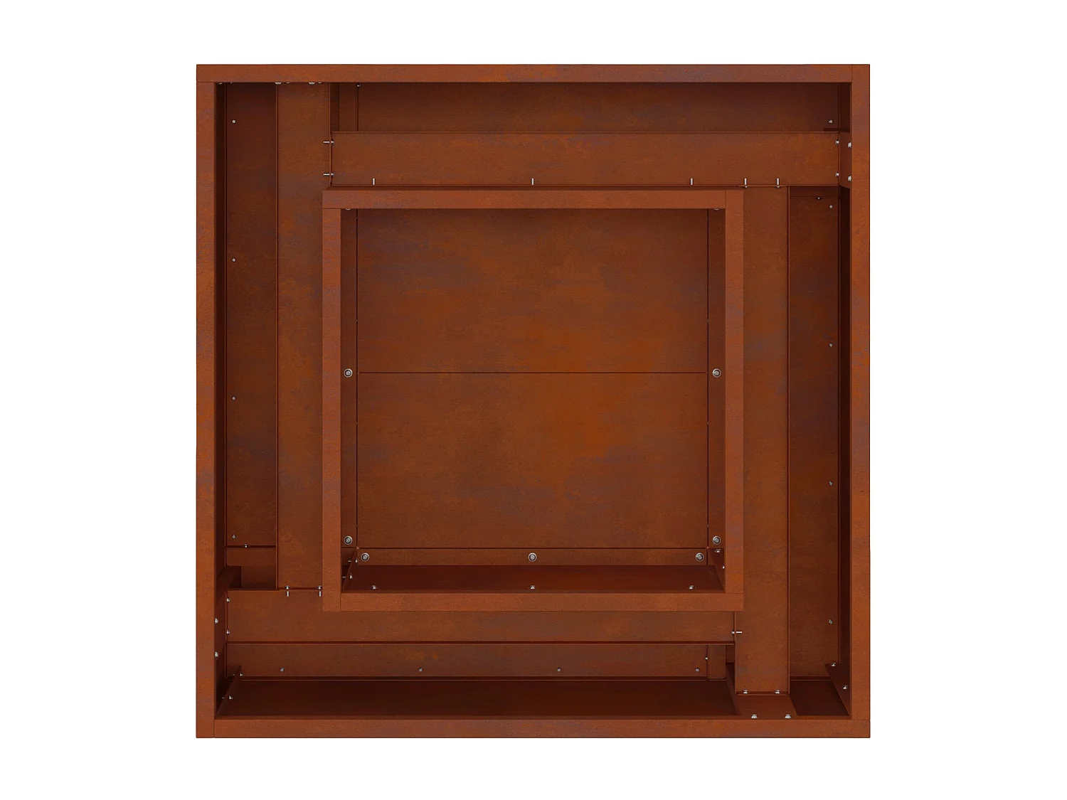 Foyer de cheminée Marron 60 x 60 x 30 cm Acier patiné