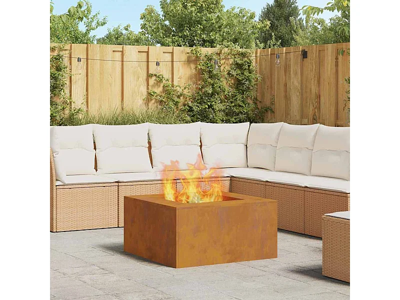 Braise Marron 80 x 80 x 40 cm Acier résistant aux intempéries