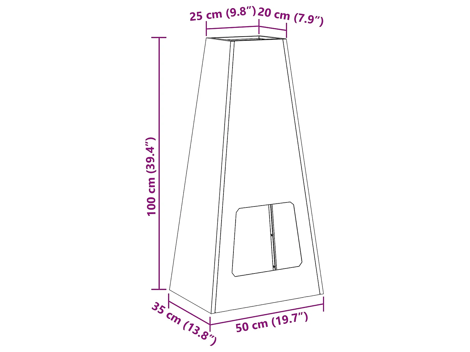 Focolare Marrone 50 x 35 x 100 cm