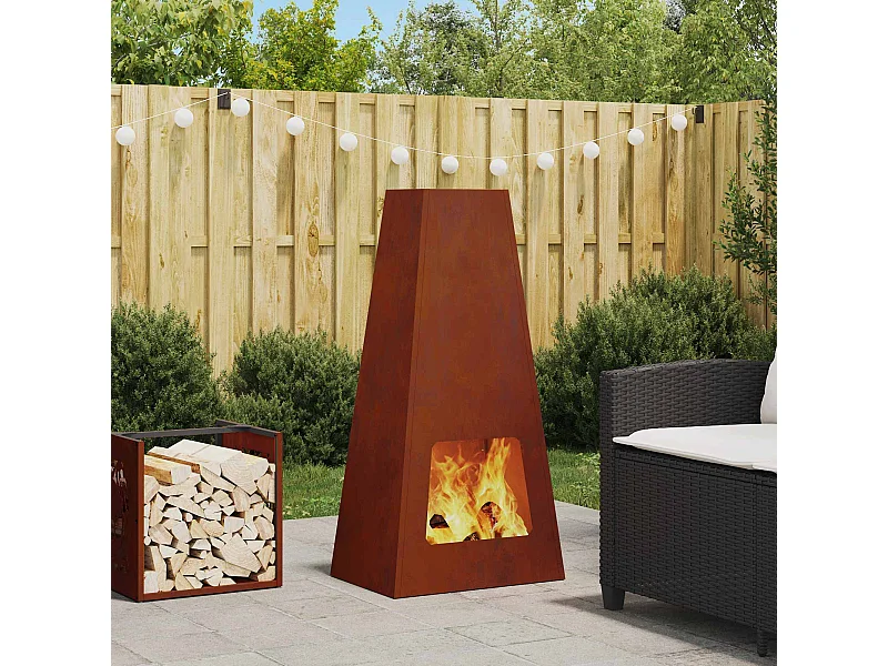 Fire Pit Castanho 50 x 35 x 100 cm