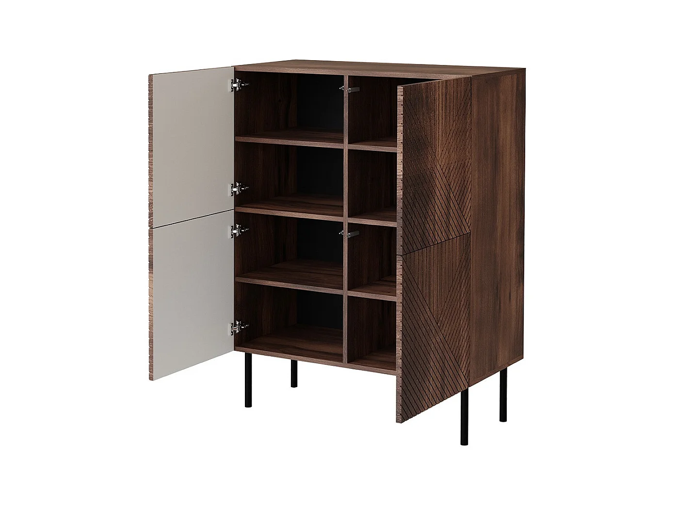 Buffet Venophu 106, Noyer, 118x89x42cm, Stratifié|MDF