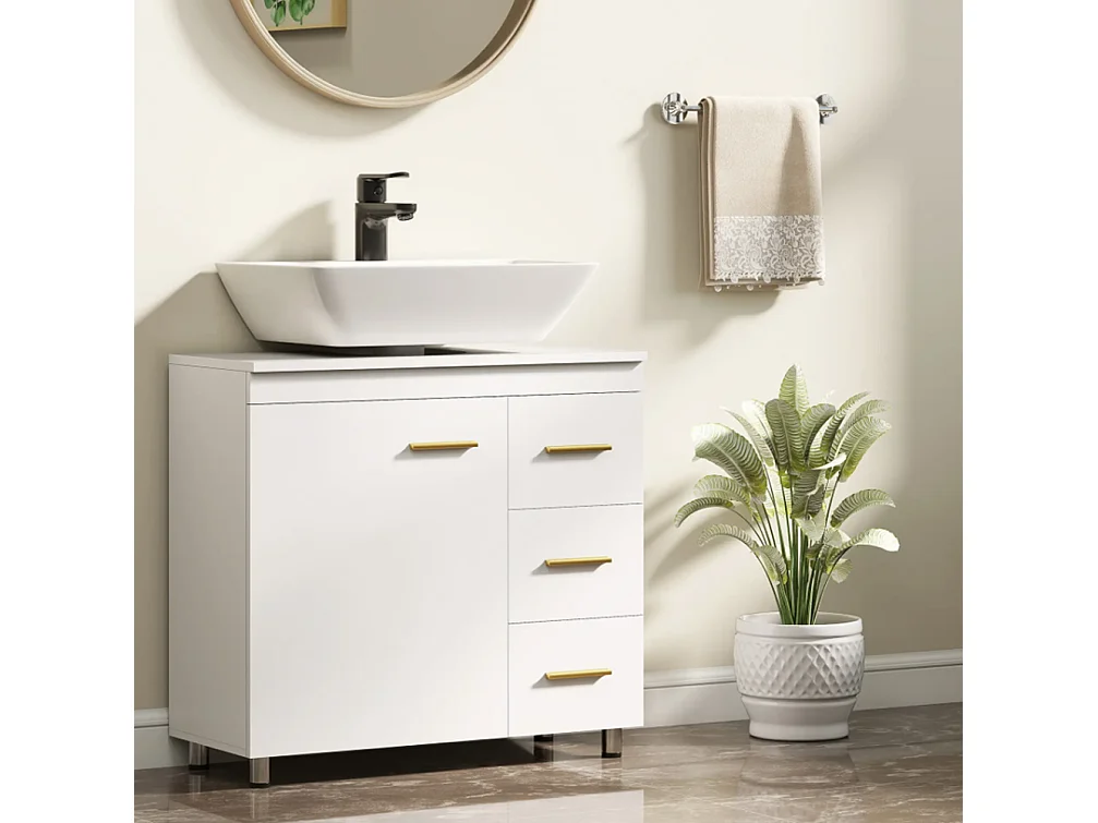 Badezimmer-Unterschrank, Waschbeckenunterschrank 3-stufiges Design,Waschbecken Unterschrank