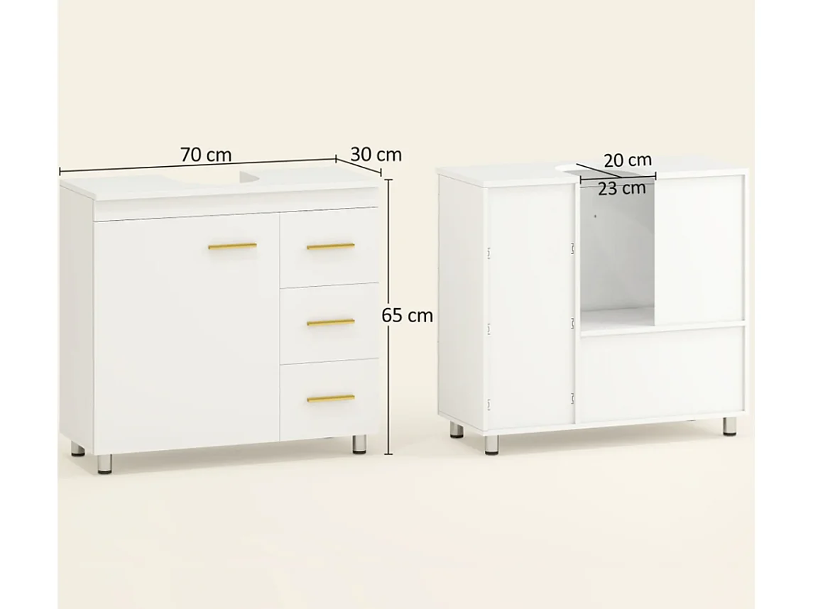 Badezimmer-Unterschrank, Waschbeckenunterschrank 3-stufiges Design,Waschbecken Unterschrank