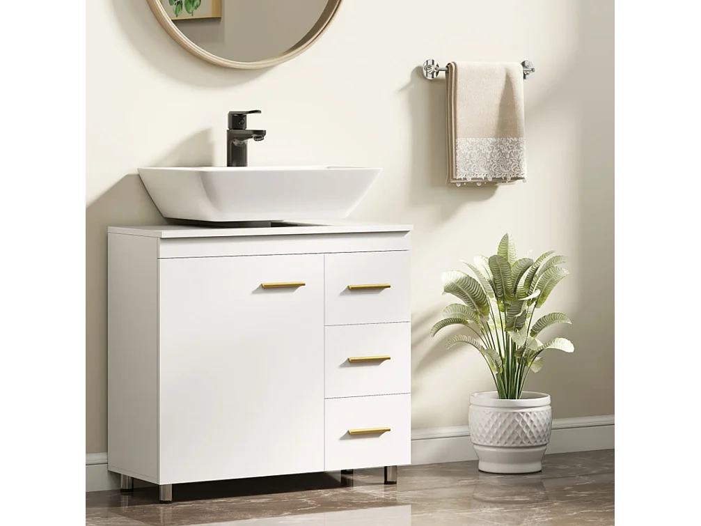 Badezimmer-Unterschrank, Waschbeckenunterschrank 3-stufiges Design,Waschbecken Unterschrank