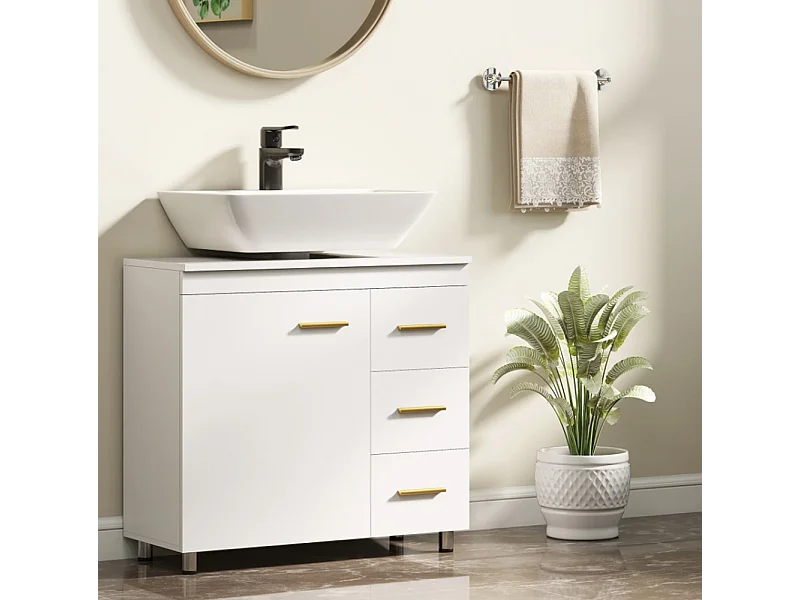 Badezimmer-Unterschrank, Waschbeckenunterschrank 3-stufiges Design,Waschbecken Unterschrank