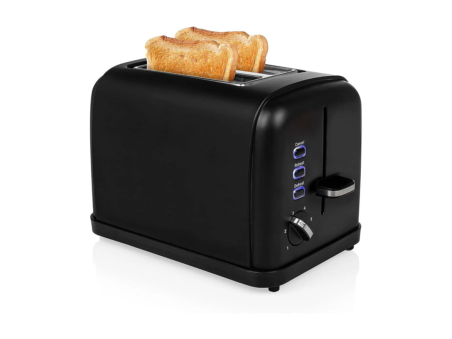 Toaster 950 W Edelstahl Mattschwarz