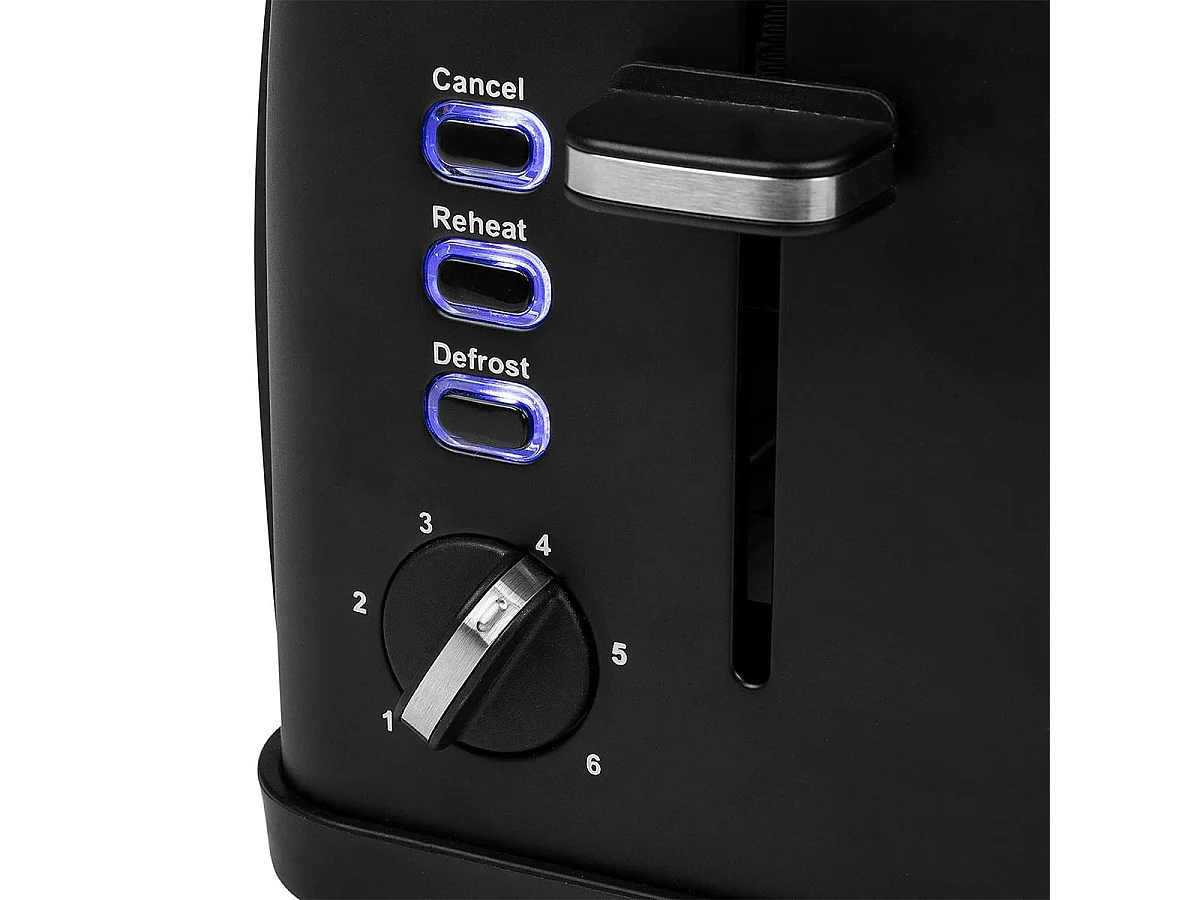 Toaster 950 W Edelstahl Mattschwarz