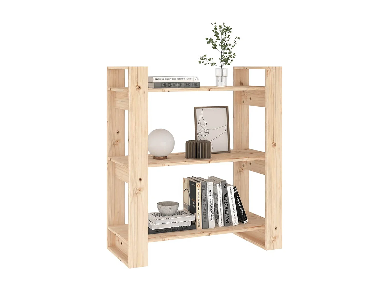 Bibliothèque/Séparateur de pièce 80x35x91 cm Bois massif Pin