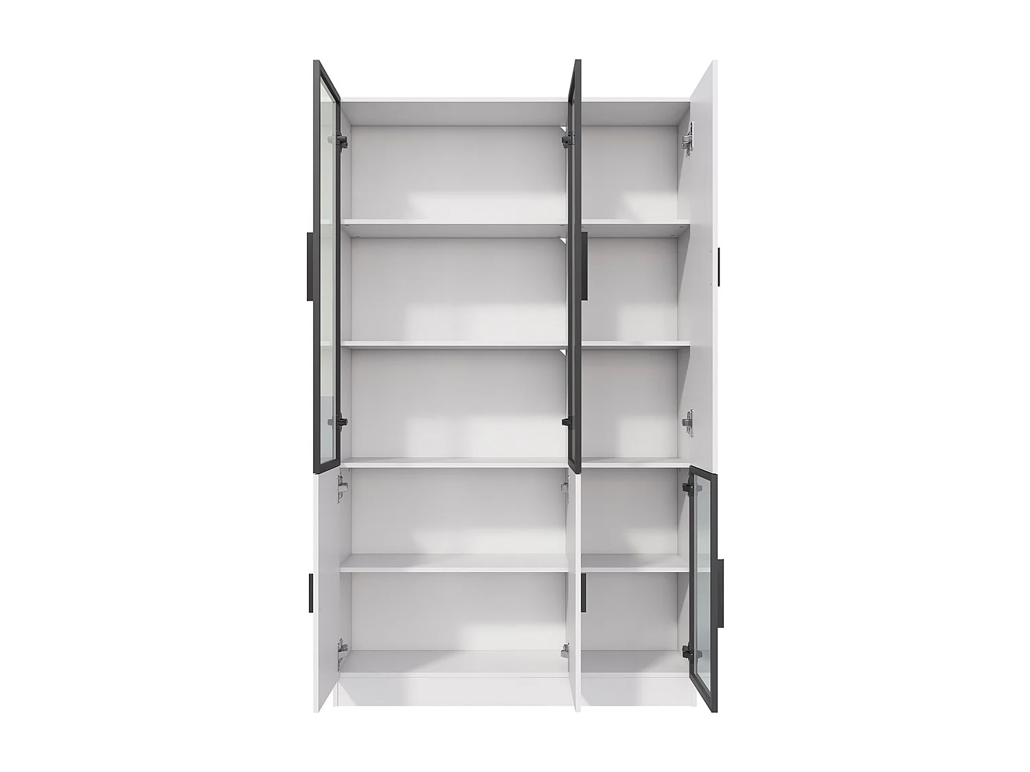 Vitrine mit LED Lichtern Glasschrank Vitrinenschrank MultiStorage Bücherregal 120*35*200cm