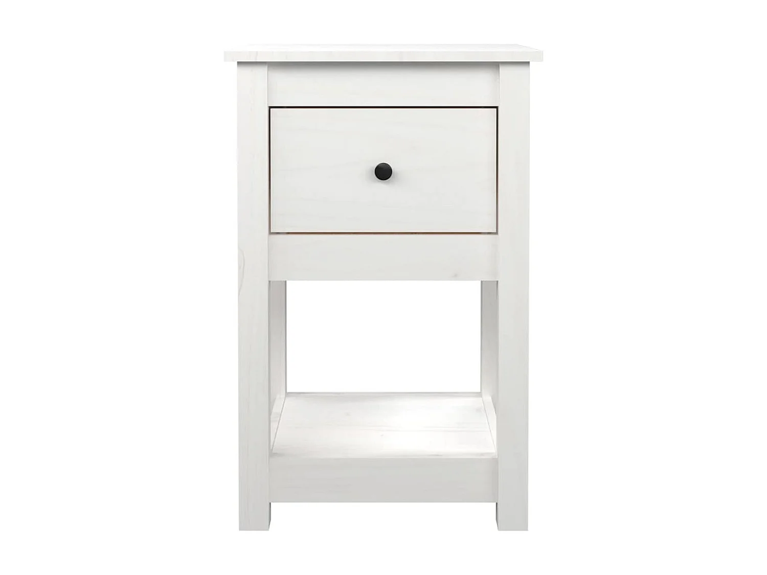 Nachttische 2 Stk. Weiß 40x35x61,5 cm Massivholz Kiefer