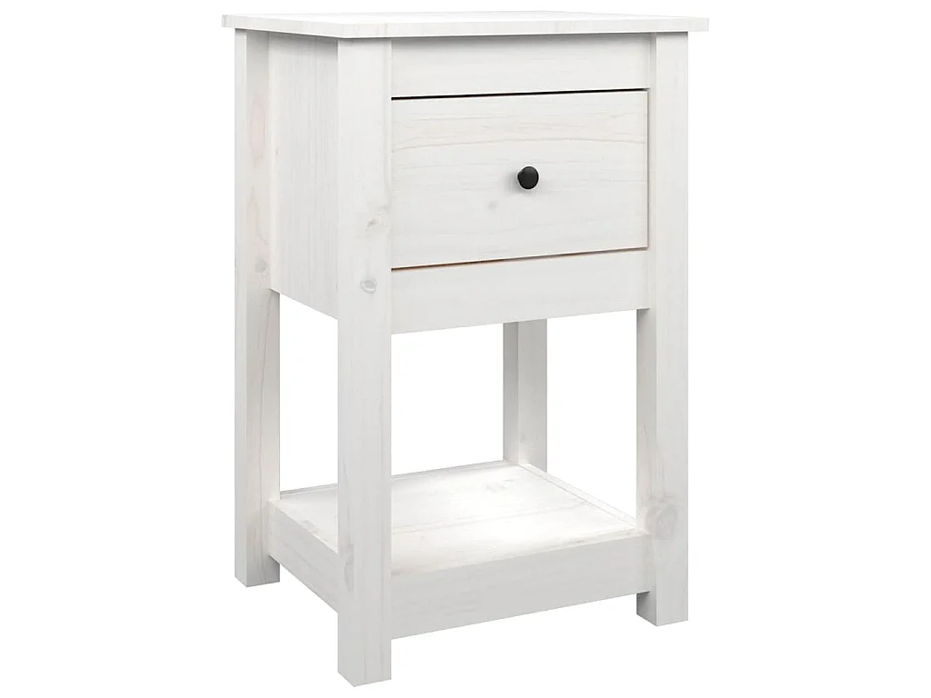Nachtkastjes 2 st 40x35x61,5 cm massief grenenhout wit
