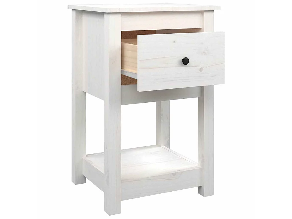 Nachtkastjes 2 st 40x35x61,5 cm massief grenenhout wit