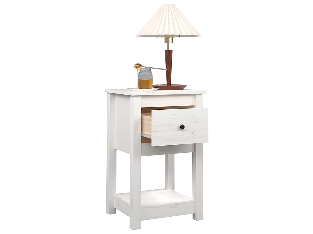 Nachtkastjes 2 st 40x35x61,5 cm massief grenenhout wit