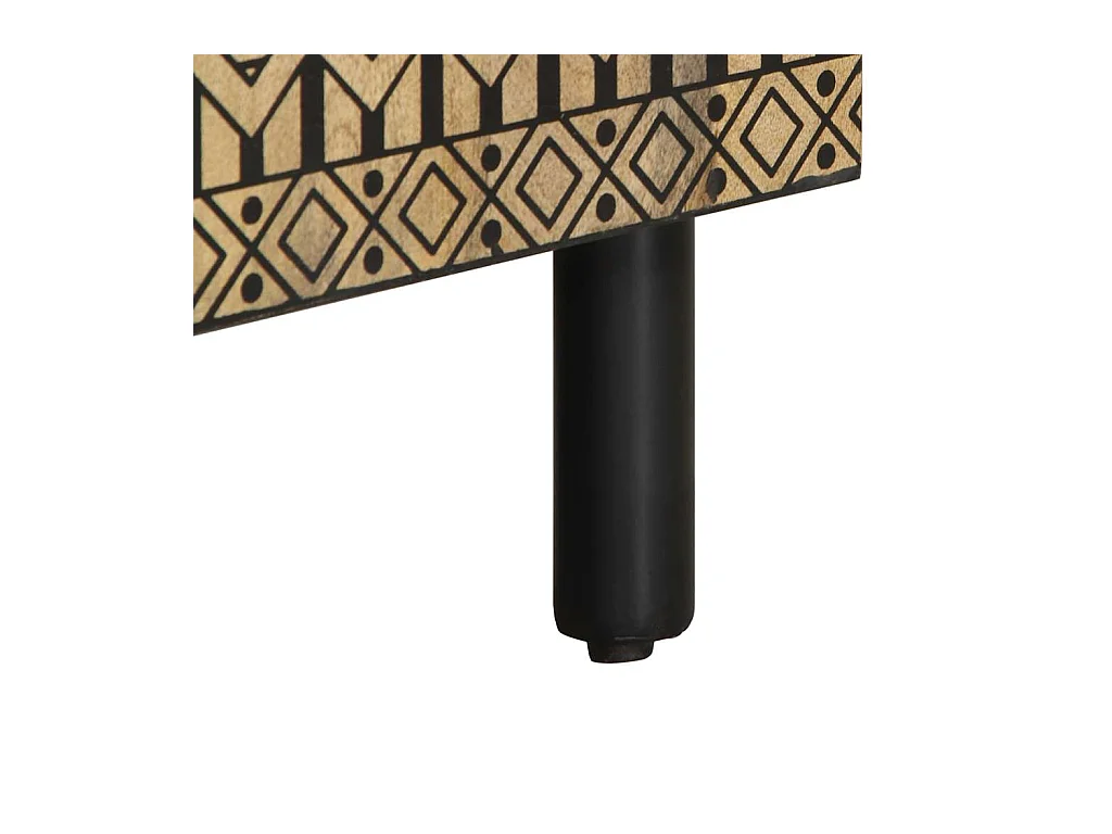 Meuble TV noir 105x33,5x46 cm bois massif manguier brut