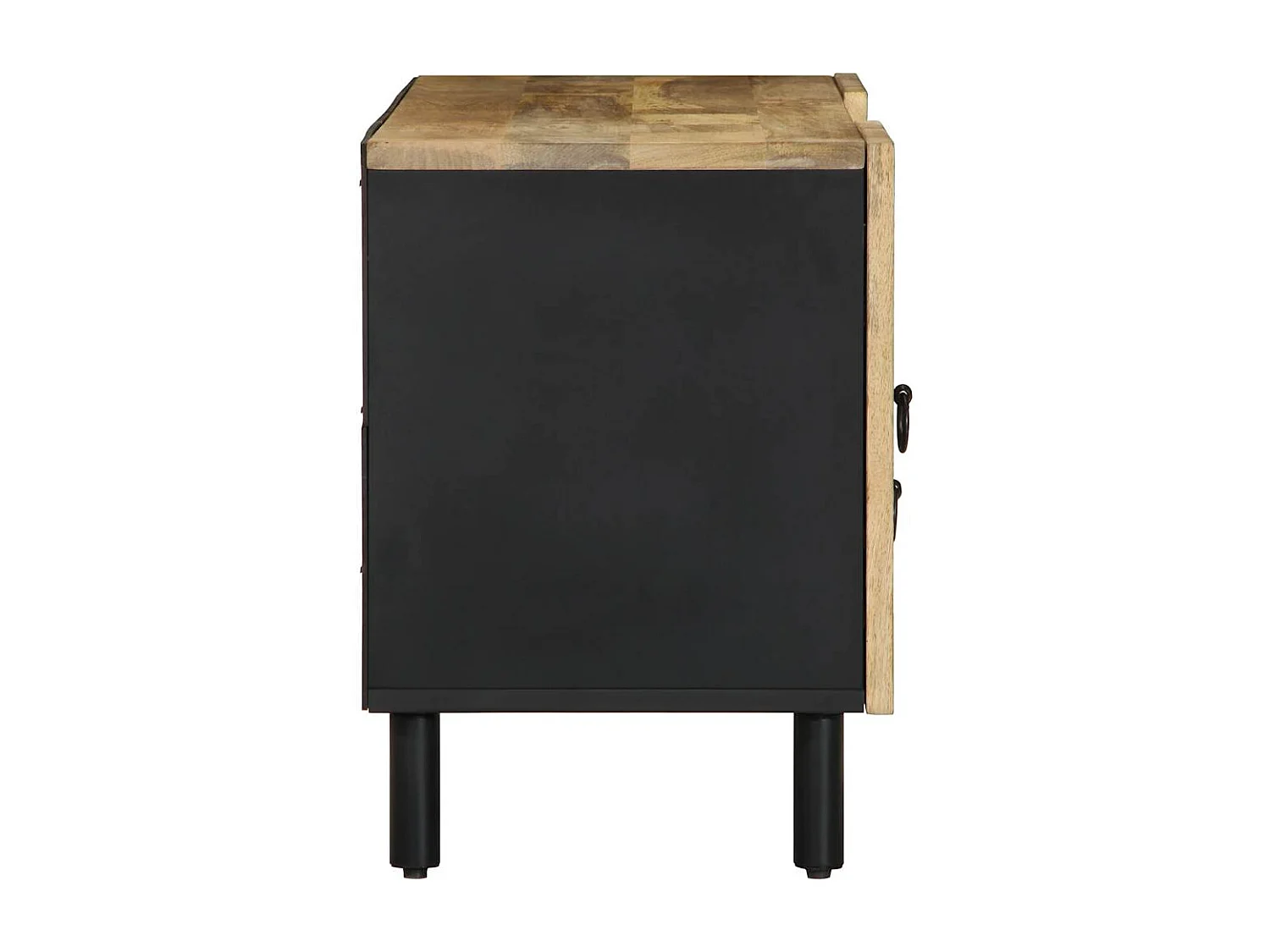 Meuble TV noir 105x33,5x46 cm bois massif manguier brut