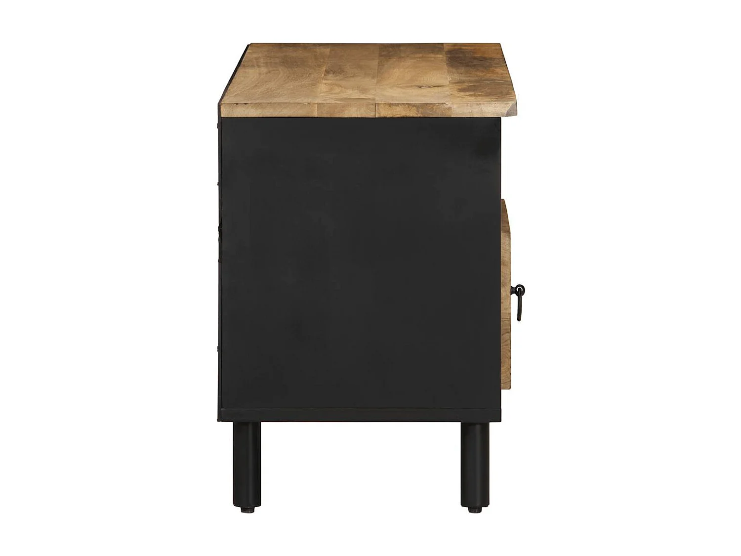 Móvel de TV 100x33,5x46cm madeira mangueira áspera maciça preto