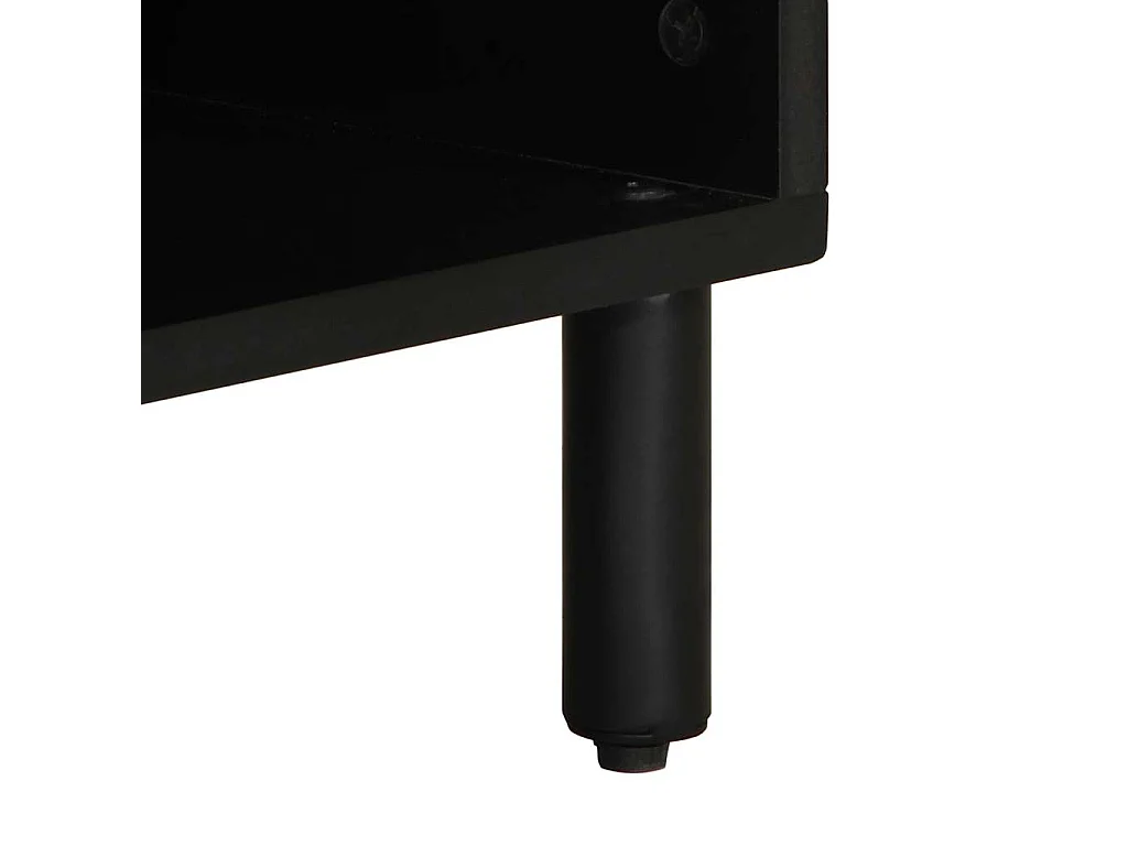 Móvel de TV 100x33,5x46cm madeira mangueira áspera maciça preto