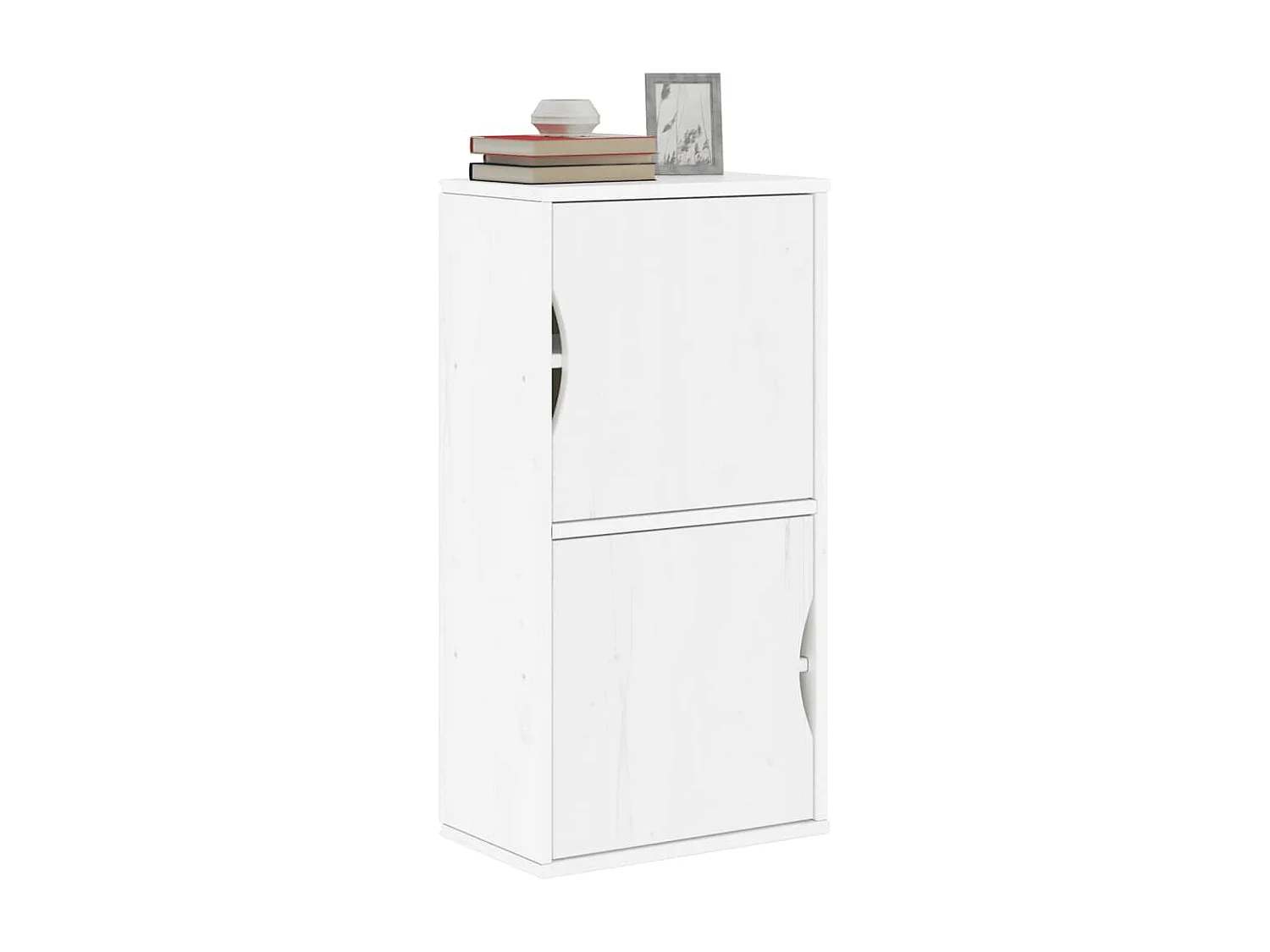 Armadietto Laterale ODDA Bianco 40x24x79 cm Legno Massello Pino