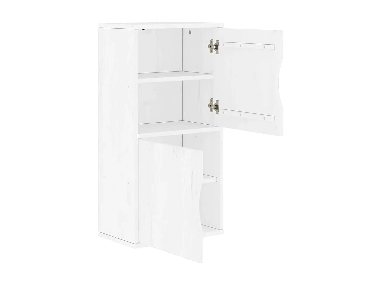 Armadietto Laterale ODDA Bianco 40x24x79 cm Legno Massello Pino
