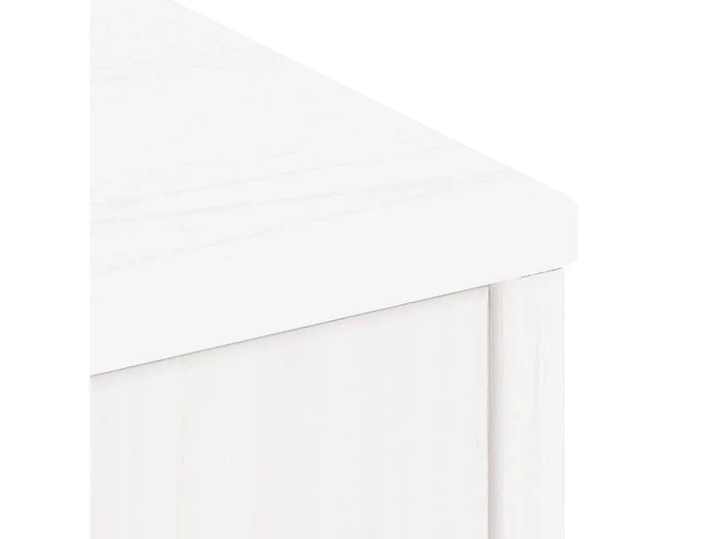 Armadietto Laterale ODDA Bianco 40x24x79 cm Legno Massello Pino