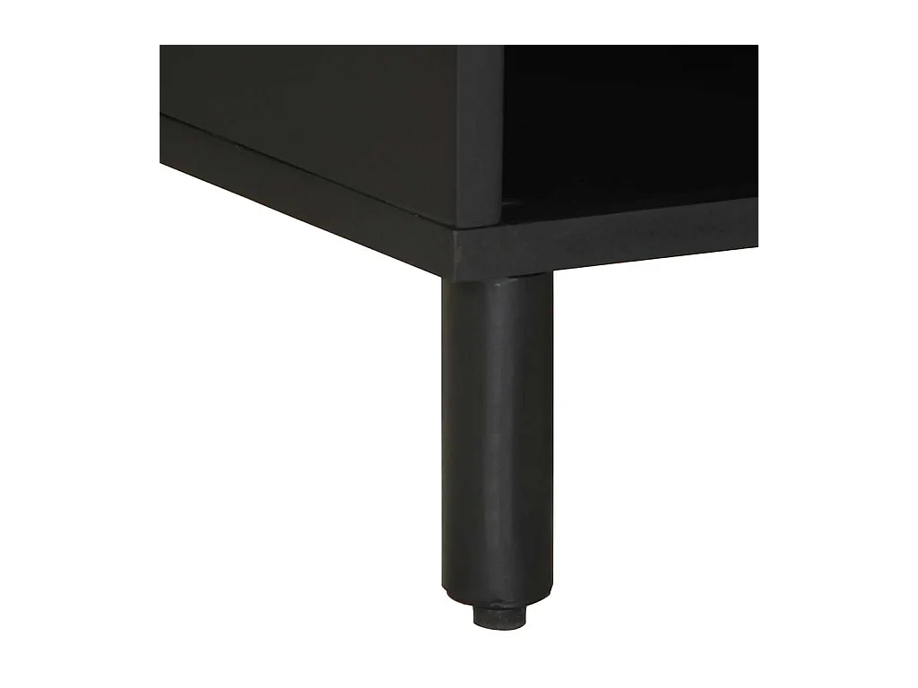 Meuble TV noir 80x33,5x46 cm bois massif manguier brut