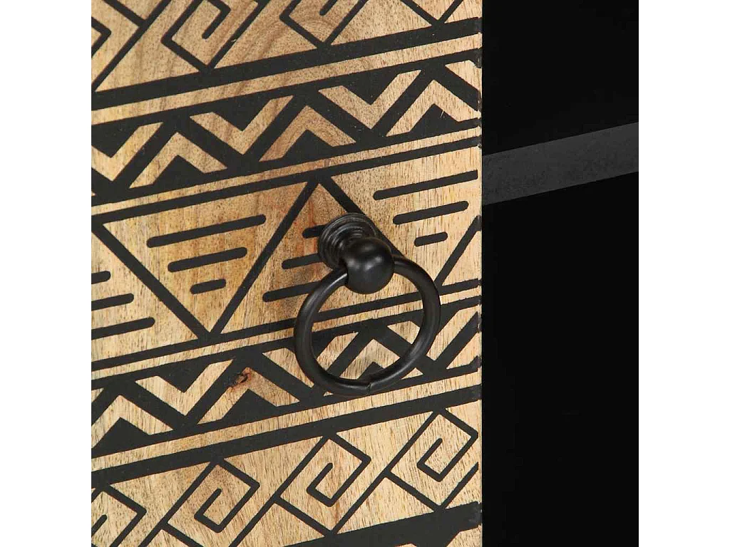 TV-Schrank Schwarz 105x33,5x46 cm Raues Mangoholz