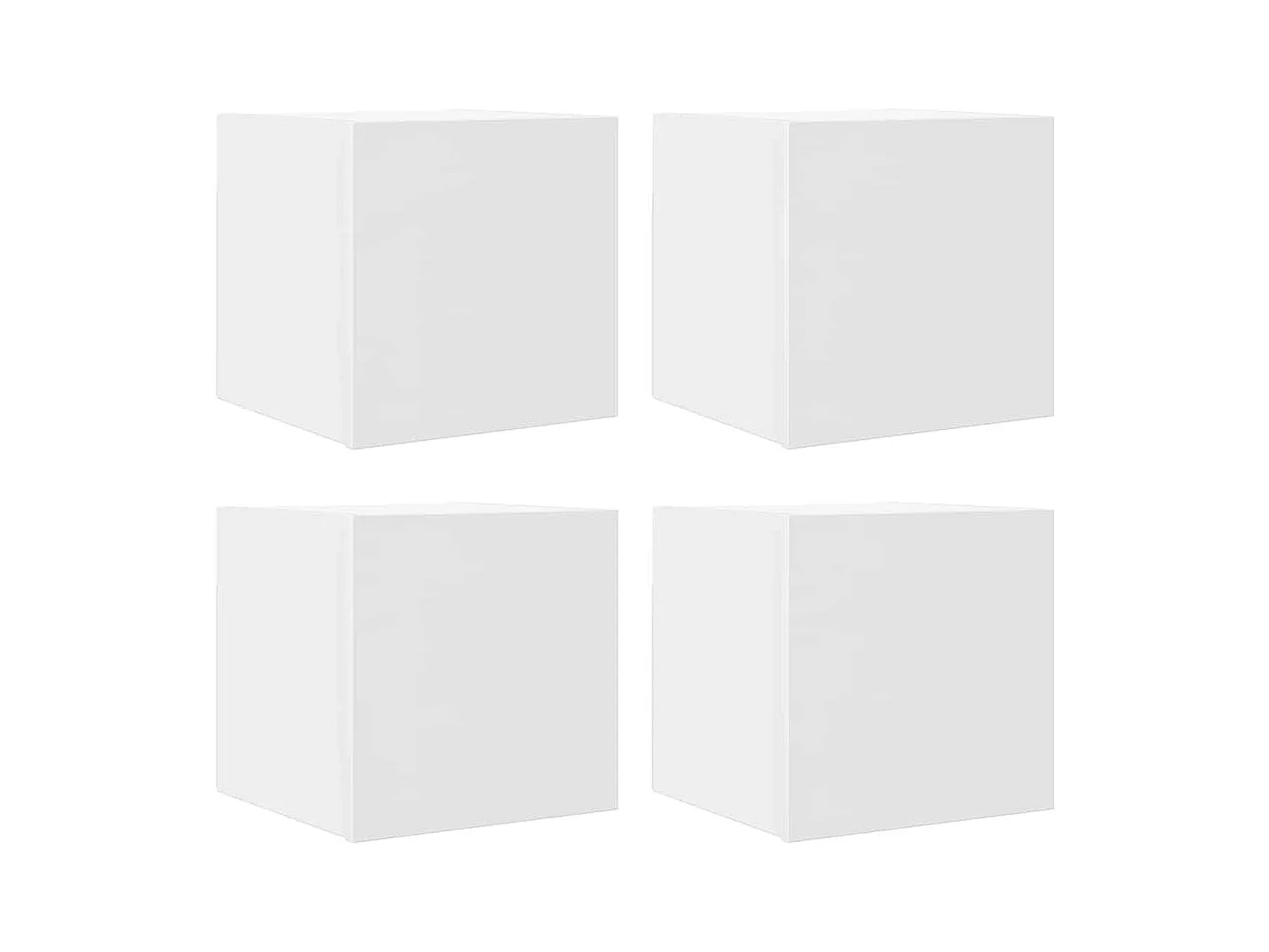 Meubles TV muraux 4 pcs Blanc 30,5x30x30 cm