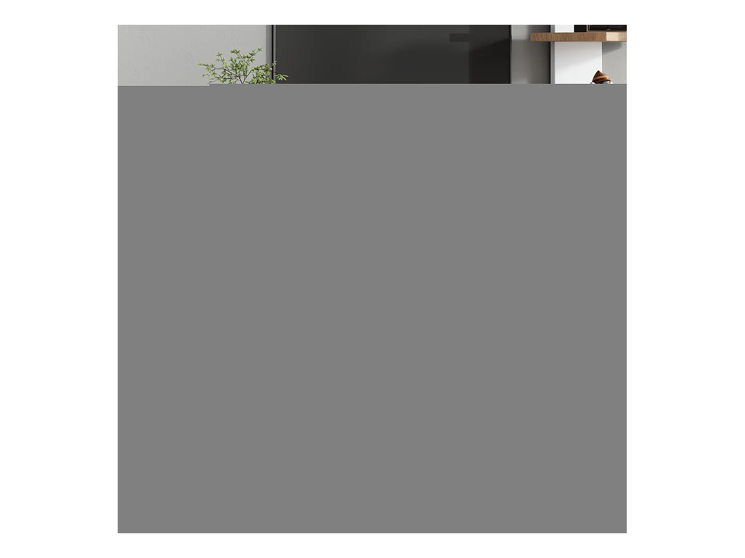 Mueble de TV de pared de roble blanco de 180 cm con 3 estantes flotantes para TV de 60 pulgadas