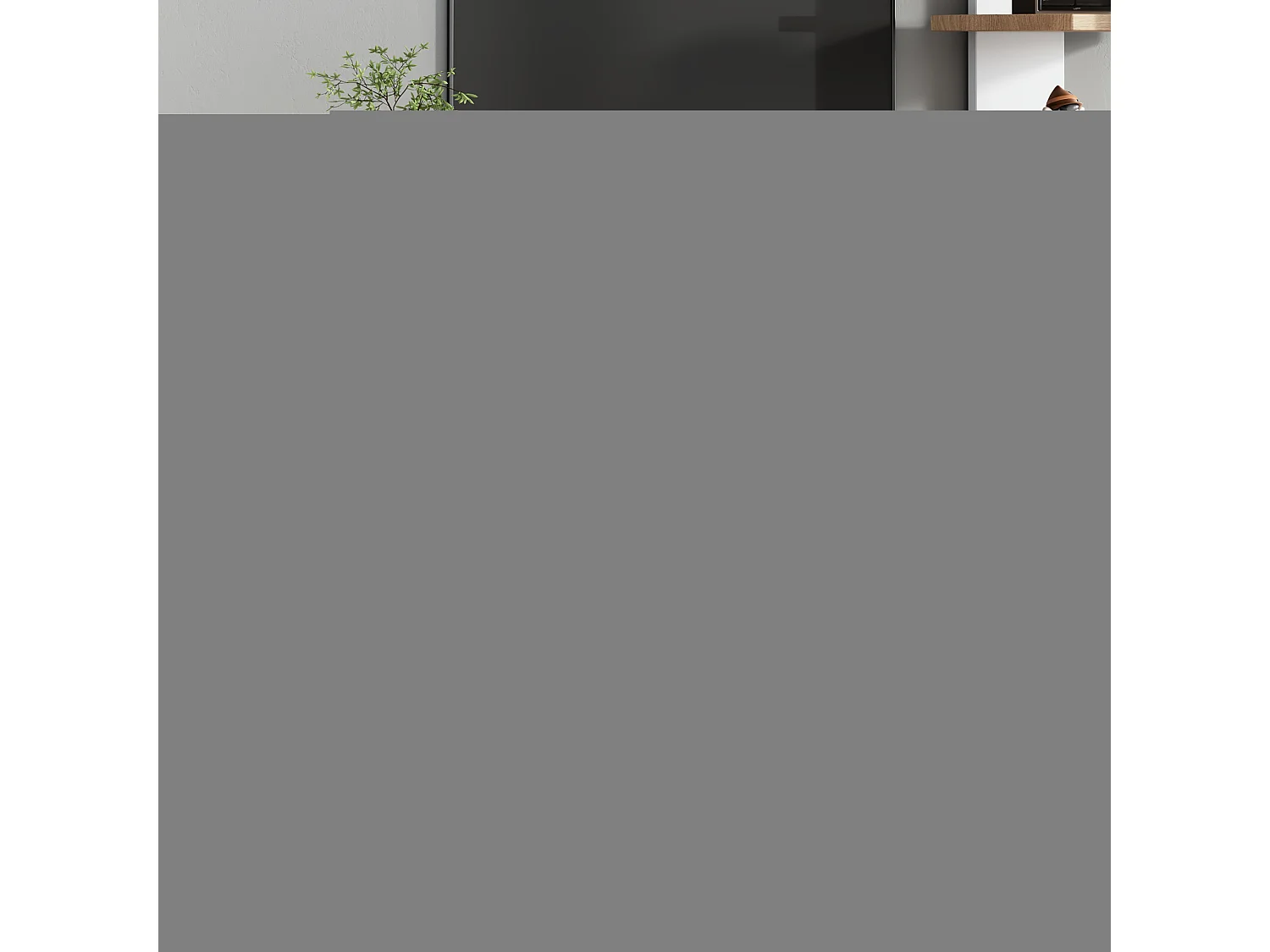 Mueble de TV de pared de roble blanco de 180 cm con 3 estantes flotantes para TV de 60 pulgadas