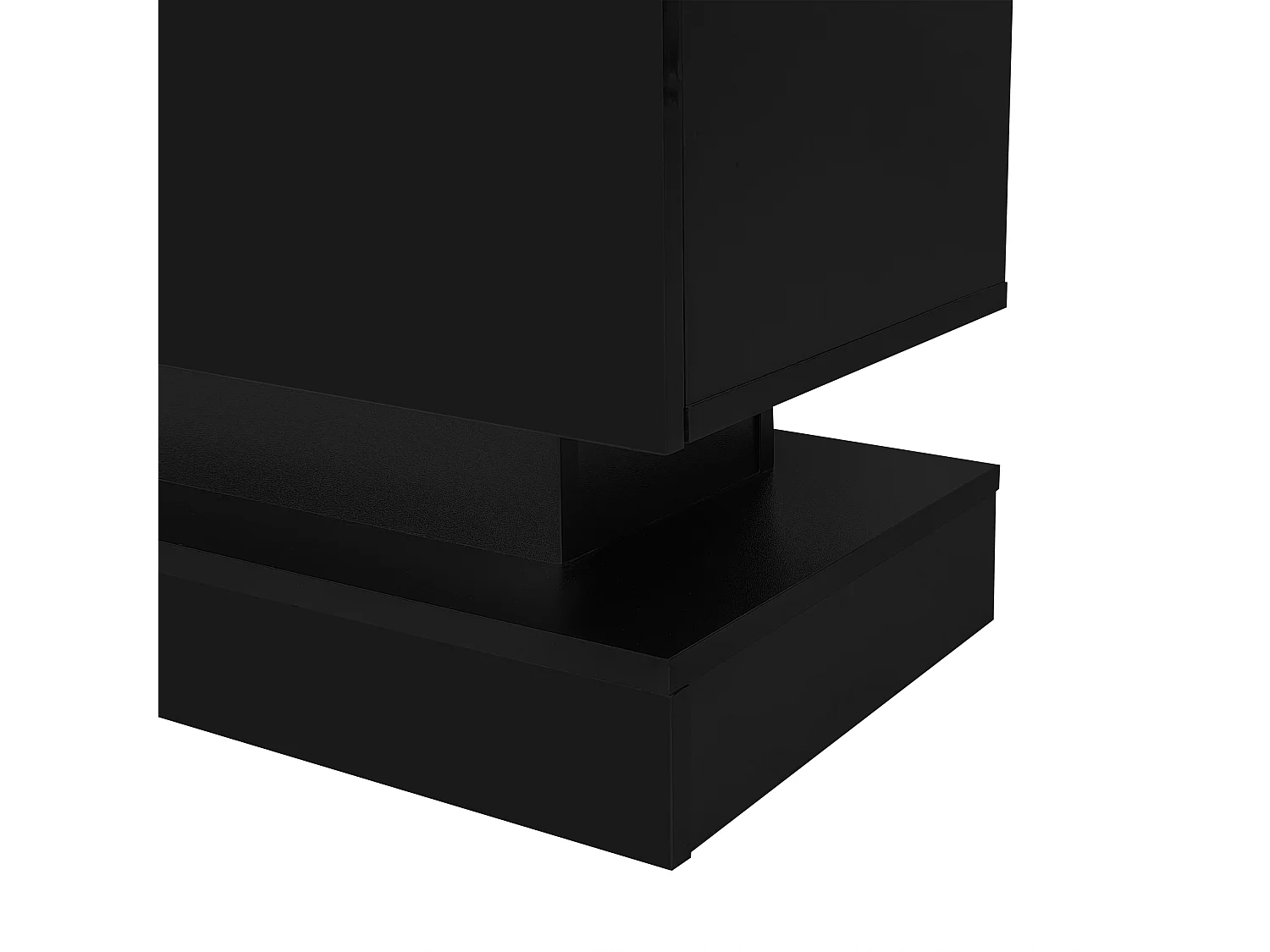 Mueble de TV bajo negro de 160 cm con LED, Bluetooth, 2 cajones, control por aplicación, antivuelco para sala de estar