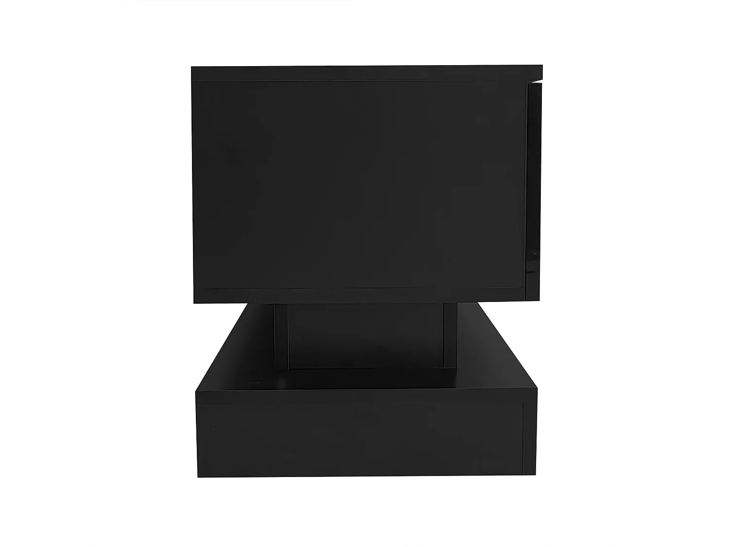 Mueble de TV bajo negro de 160 cm con LED, Bluetooth, 2 cajones, control por aplicación, antivuelco para sala de estar