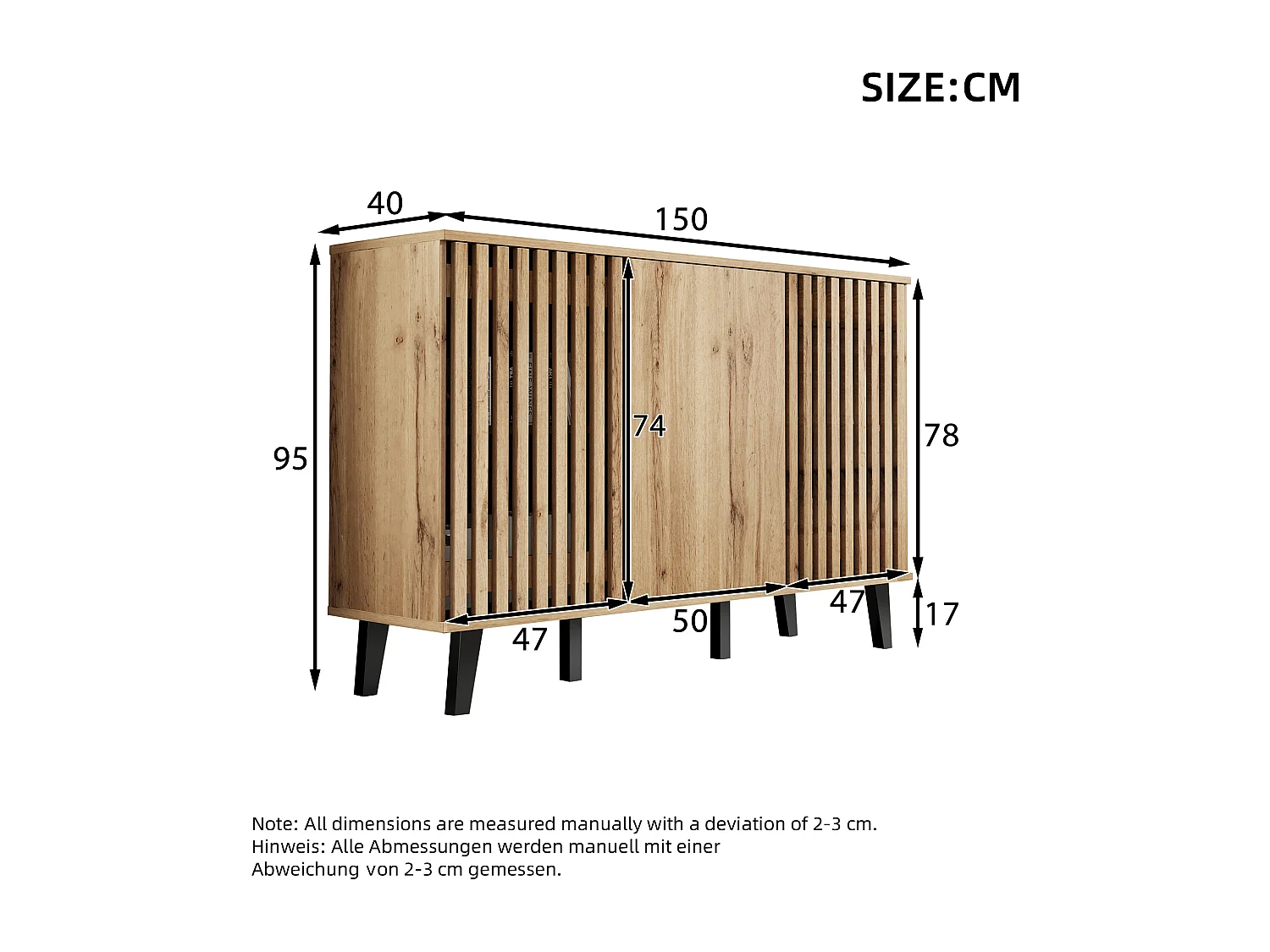 Móvel de TV de 180 cm e cômoda de 150 cm, madeira natural, 14 compartimentos, armazenamento para sala de estar e quarto