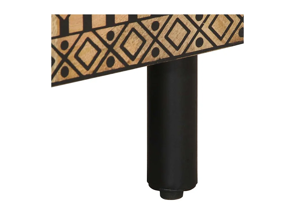 Meuble TV noir 80x33,5x46 cm bois massif manguier brut