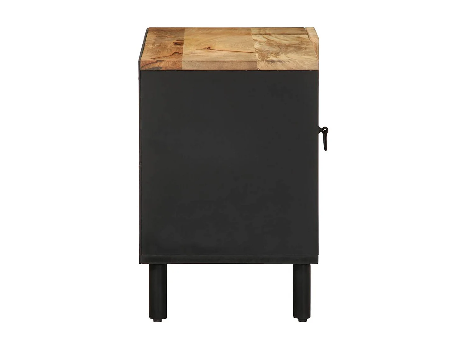 TV-Schrank Schwarz 80x33,5x46 cm Raues Mangoholz