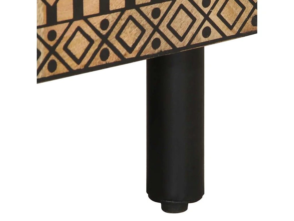 TV-Schrank Schwarz 80x33,5x46 cm Raues Mangoholz