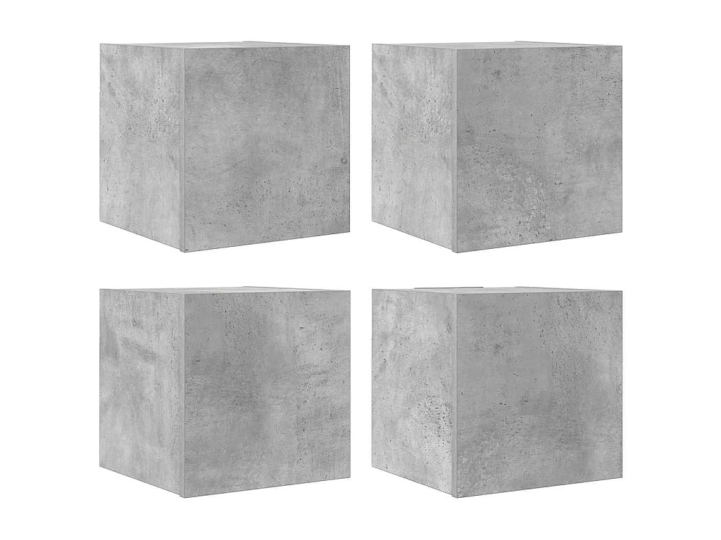 Muebles de salón de pared 4 uds gris hormigón 30,5x30x30 cm