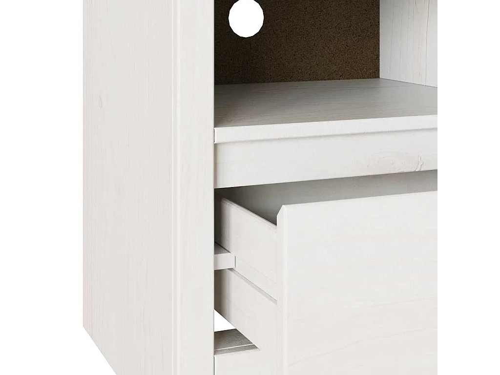 TV-Schrank Drammen Weiß 99 x 43 x 55 cm Massivholz Kiefer