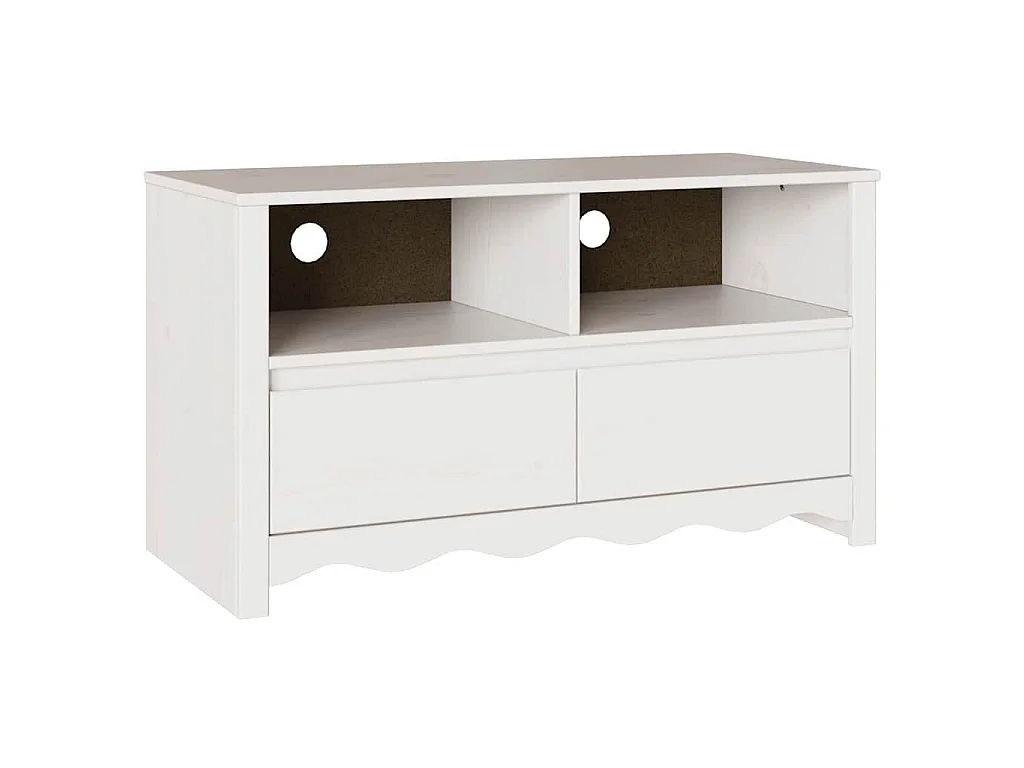 Meuble TV Drammen Blanc 99 x 43 x 55 cm Bois de pin massif