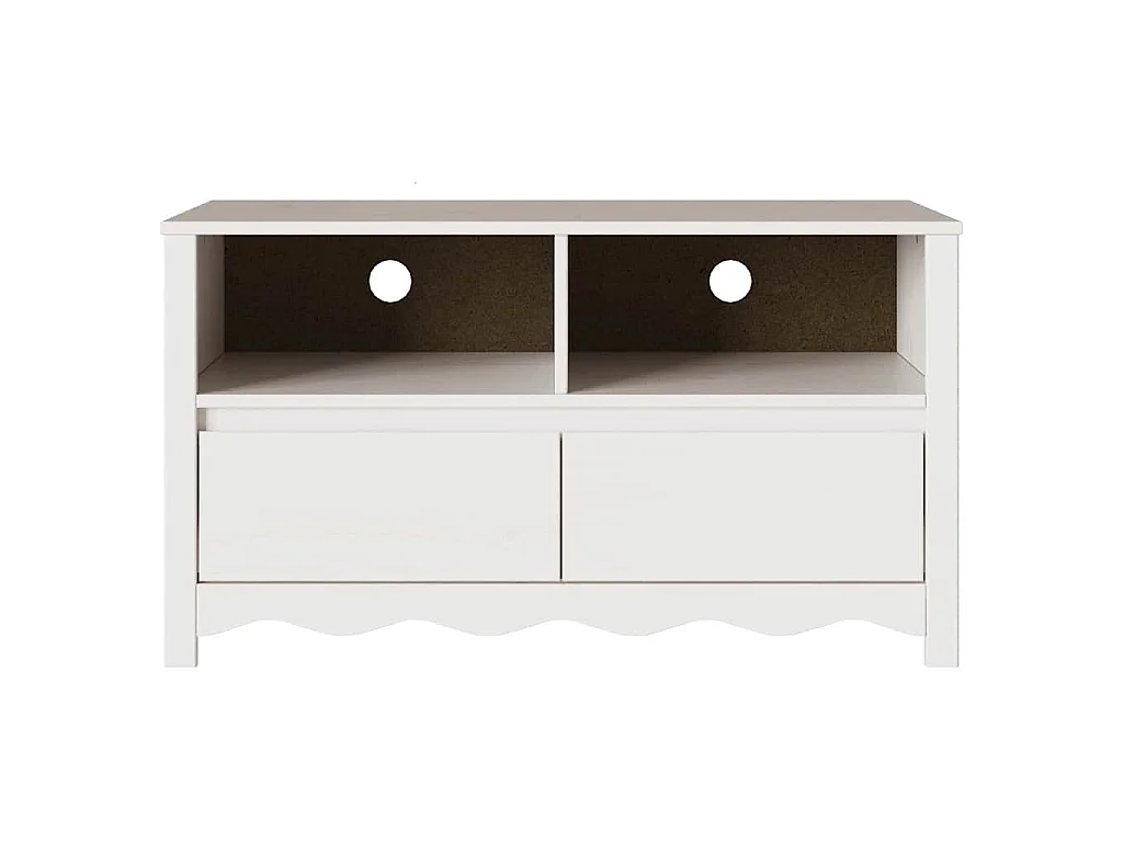 Meuble TV Drammen Blanc 99 x 43 x 55 cm Bois de pin massif