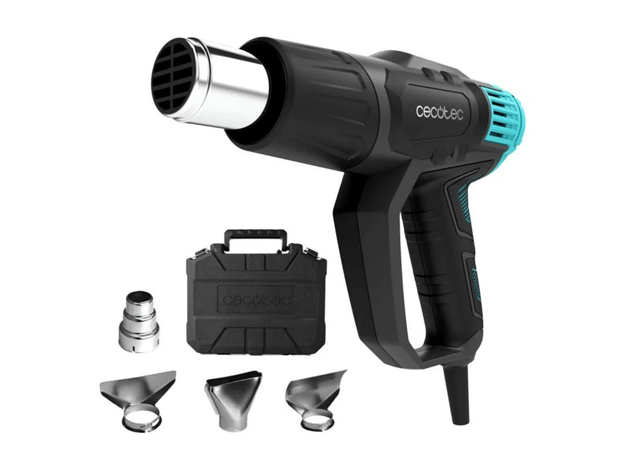 Pistola de calor Cecotec Hell Gun 7500 Full Equip 2000W 4 cabezales negro