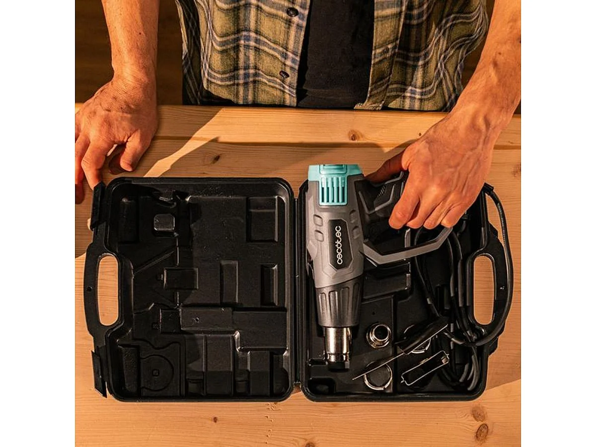 Pistola de calor Cecotec Hell Gun 7500 Full Equip 2000W 4 cabezales negro