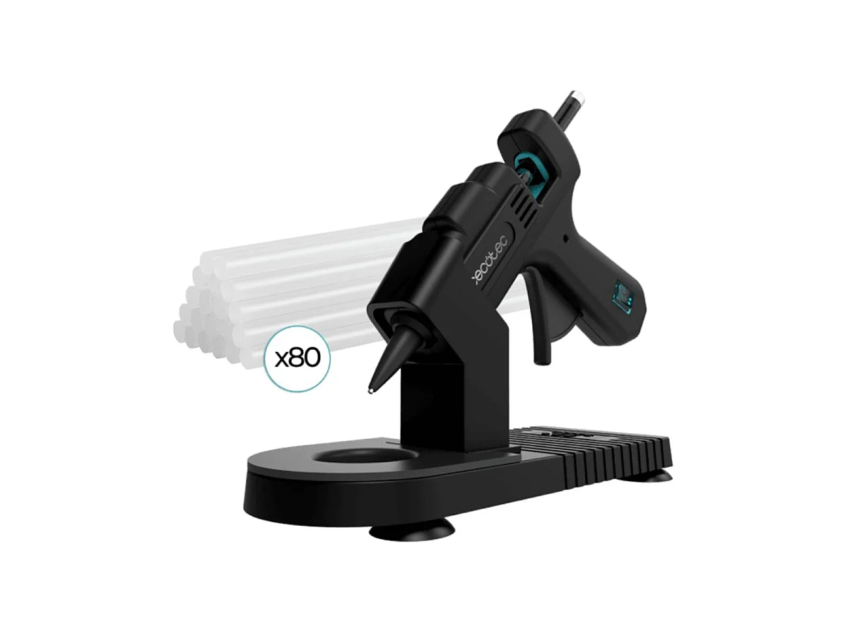 Pistola de silicona Cecotec Perfect Fix 20W 80 barras negro