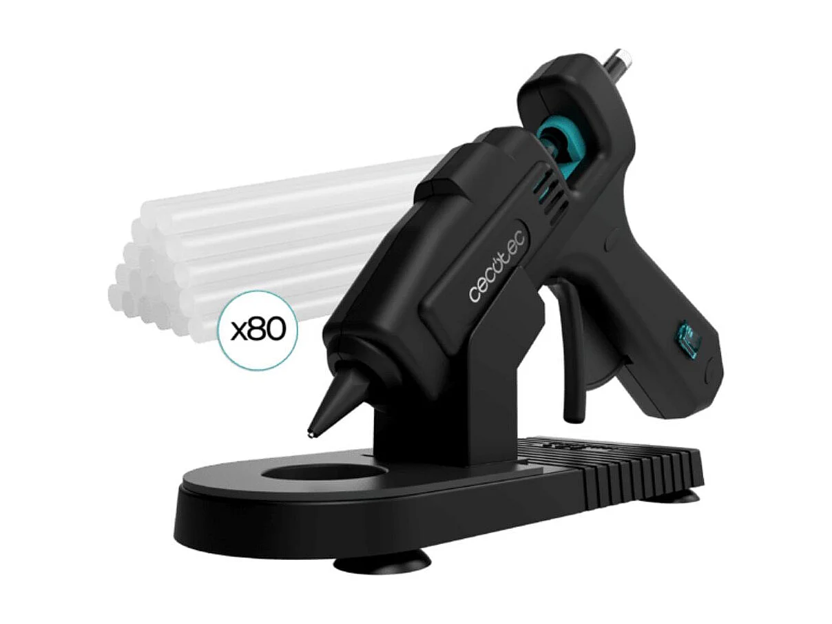 Pistola de silicona Cecotec Fix 100 Pro 100W + 80 barras negro