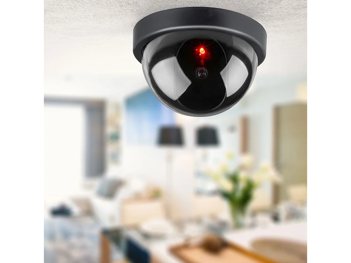 Cámara de seguridad falsa para techo negro Ø11x9 cm