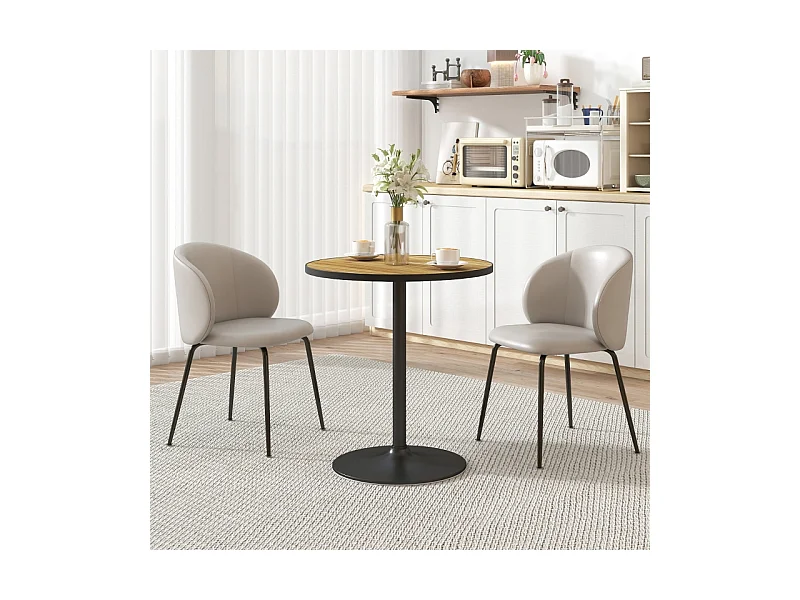 Mesa redonda moderna madeira MDF para 4 pessoas sala de estar sala de jantar Ø70 x 76 cm carvalho